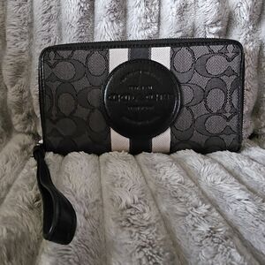 Coach Black and White Wristlet Wallet